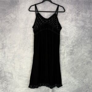 Vtg Y2k Coline sz L XL Black Babydoll top Slip Dress Goth Whimsigoth witchy